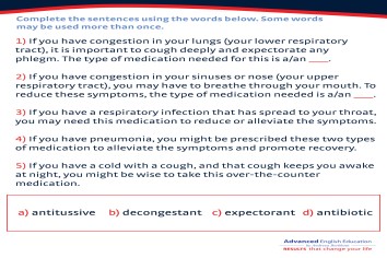 OET Exercise; Respiratory System Vocabulary